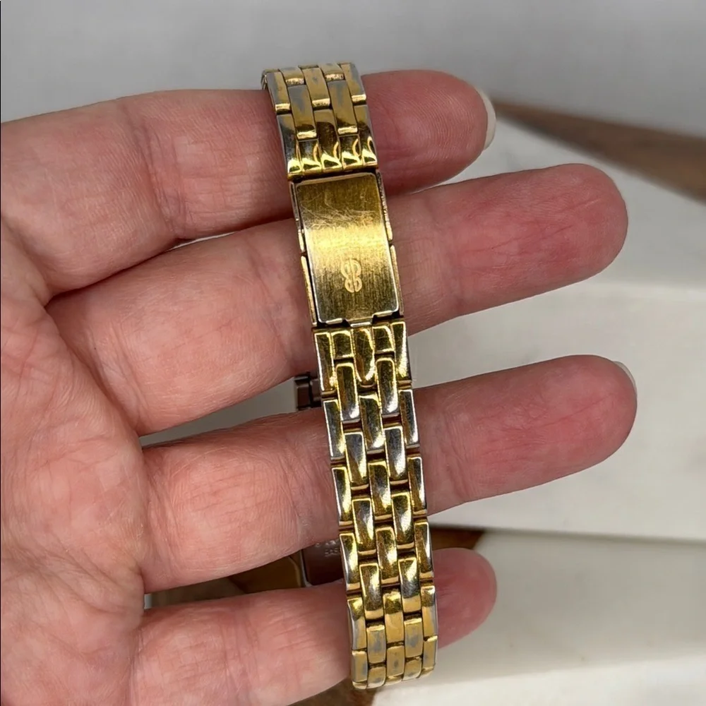 Vintage Bill Blass Gold, Diamond, and Black Luxury Watch Untested Flaws lot W5